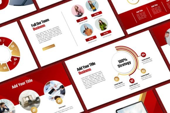 Command Attention with the Red and Gold Powerpoint Template