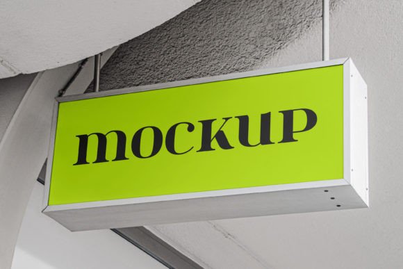 Long Rectangular Signboard Mockup: Design That Captures Customers
