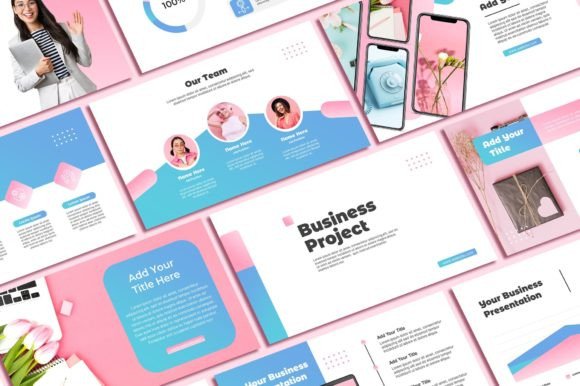 Pink Blue Powerpoint Template: A Futuristic Design Asset for Modern Brands